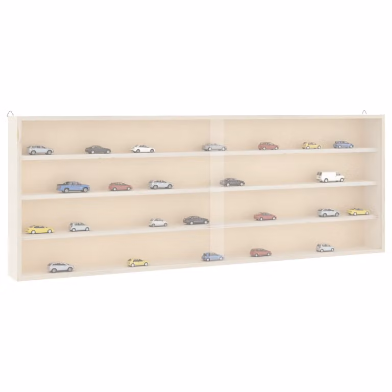 vidaXL Teca da Collezione Moderna in Legno con Ante in Vetro, L 100 x P 8,5 x H 37 cm