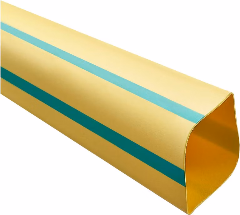 Tubo termoretraibile STEX24, rapporto di restringimento 2:1, rotolo da 30,0 metri, verde/giallo, dimensioni 32,0/16,0 mm, 1 1/4 pollici, temperatura di restringimento minima 110°C