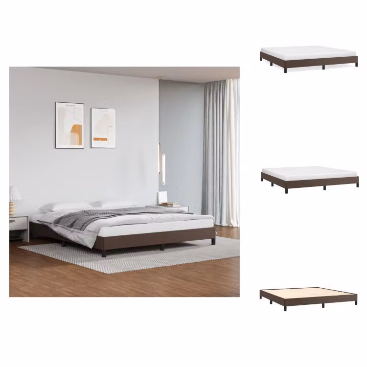 vidaXL Struttura letto marrone 180x200 cm in Pelle finta - Letti e strutture letto