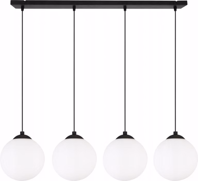 Lampada a sospensione a LED su binario con sfere nere da 15 cm – Lampada a sospensione moderna dal design elegante