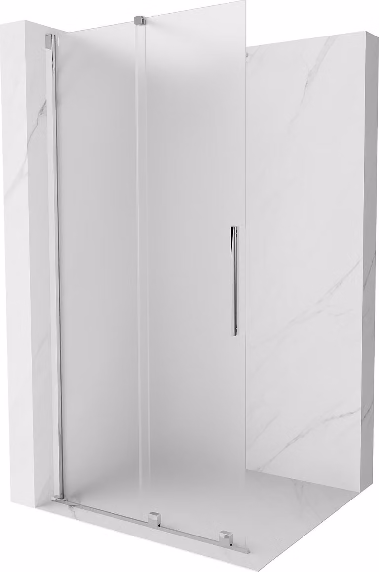 Mexen Velar parete doccia scorrevole Walk-in 100 x 200 cm, brina 8 mm, cromo - 871-100-000-33-01