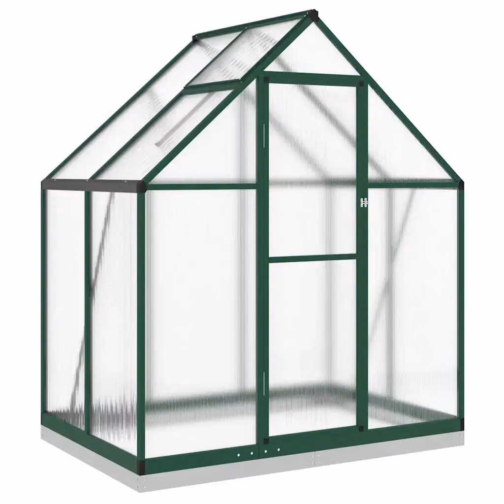 Serra Videx in alluminio con copertura in policarbonato verde e trasparente, L: 169 cm, P: 114 cm, H: 202 cm – 2