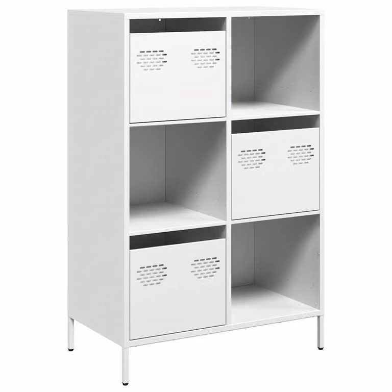 Credenza Bianca 68x39x103,5 cm in Acciaio