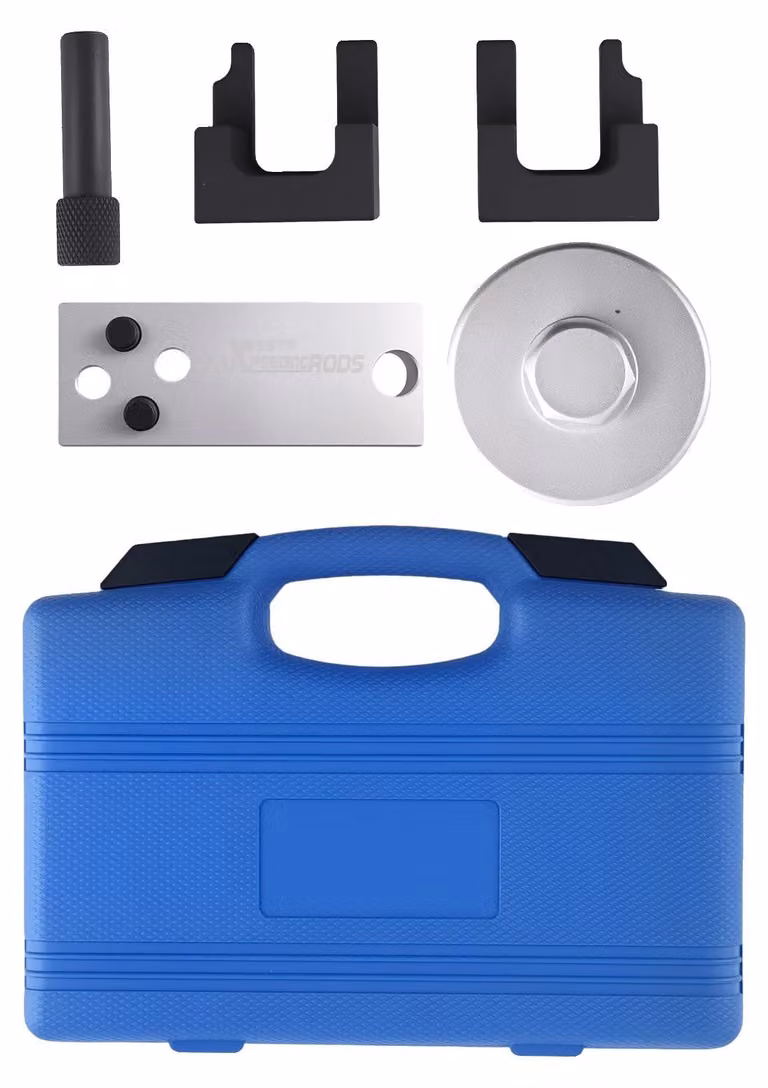 Set di strumenti per la fasatura, realizzato in acciaio ad alta resistenza, dimensioni 20 x 10 x 5 cm, compatibile con il motore Mercedes OM654, prodotto con precisione e conforme alla norma ISO 9001
