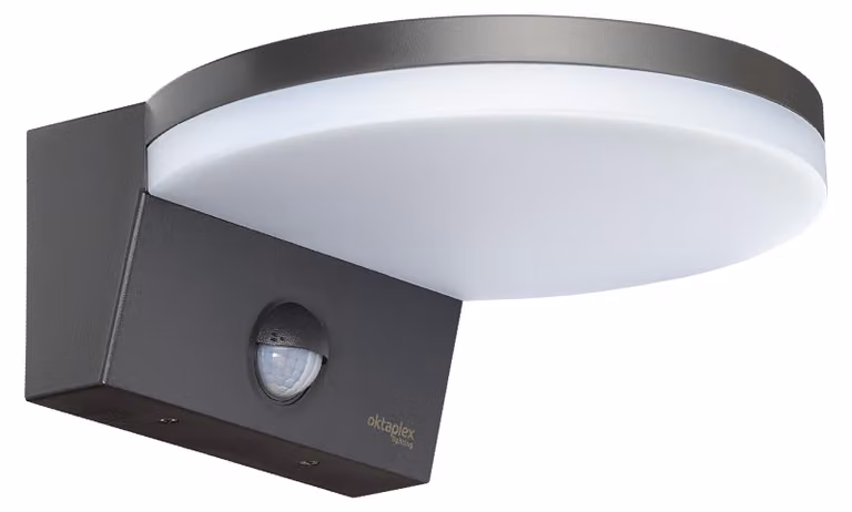 Lampada da parete esterna a LED con sensore di movimento, 1300 lumen, 3000K, colore antracite