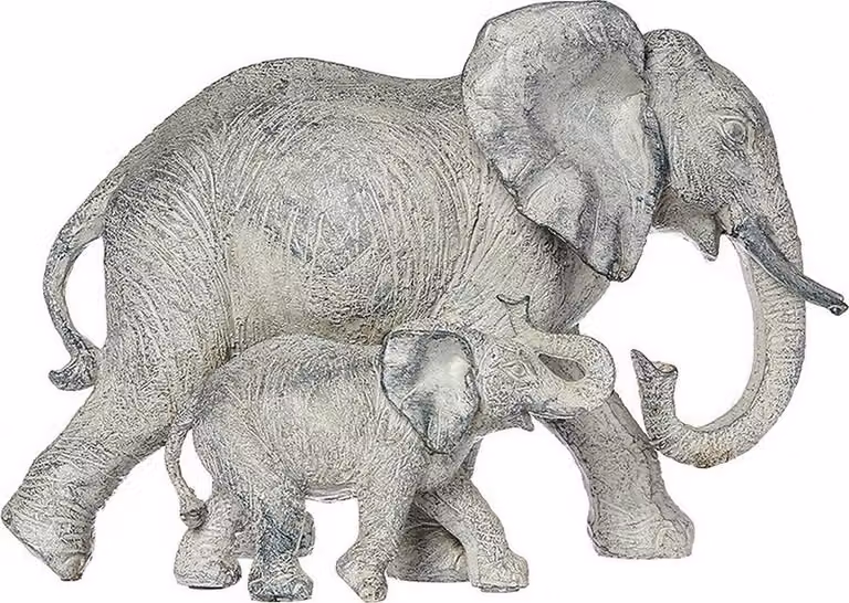 Elefante decorativo in resina sintetica, colori assortiti