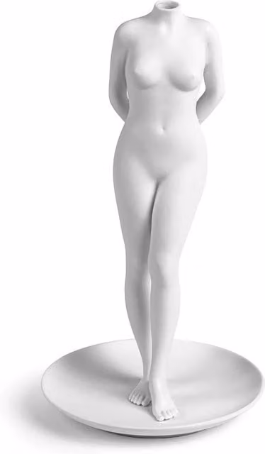 Vaso La Timida Seletti in ceramica bianca da tavolo