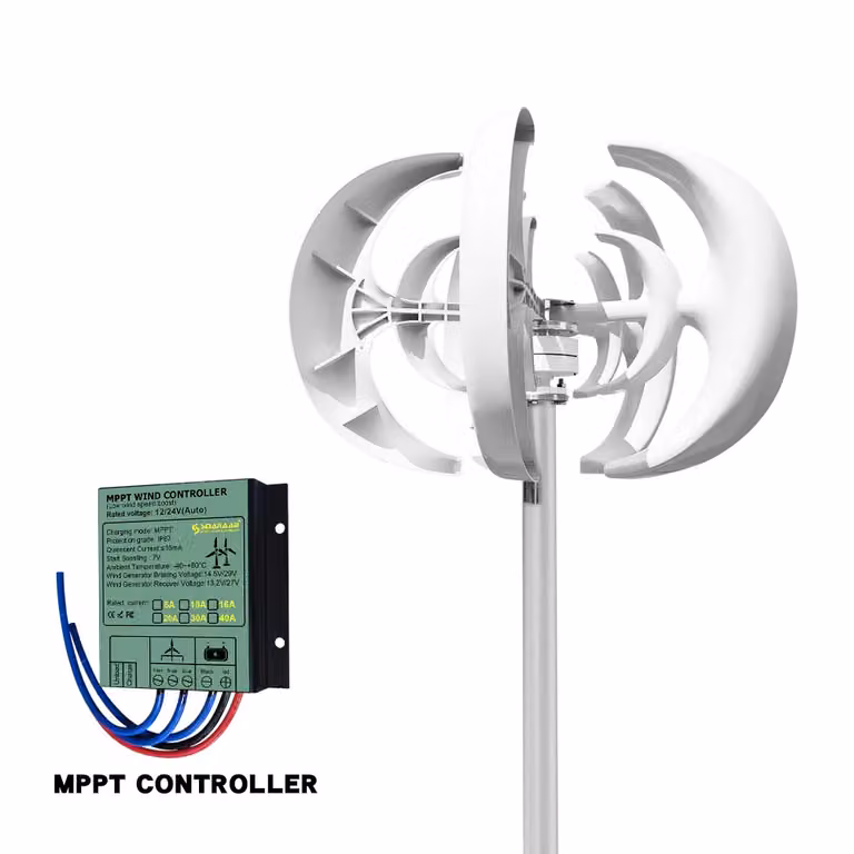 Turbine eoliche verticali, con pale in fibra di vetro, protezione IP54, 12V, con controller , 5000W
