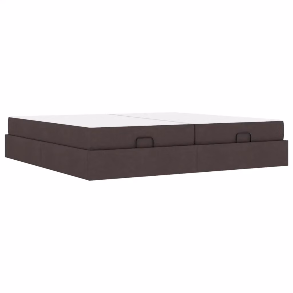Letto matrimoniale con struttura imbottita e materasso in schiuma vidaXL, colore marrone, L 200 x P 200 x H 43,5 cm – 2