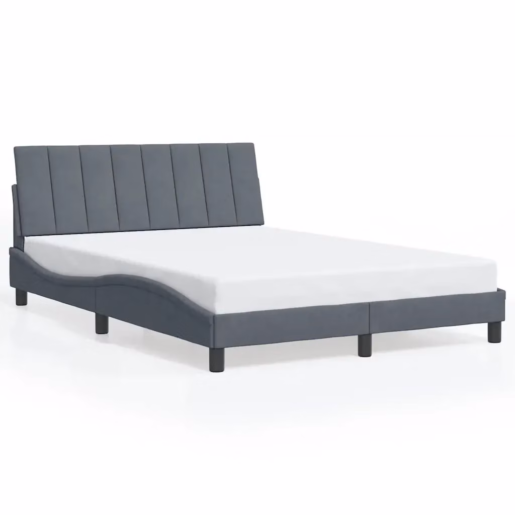 Giroletto senza materasso Hanko vidaXL in velluto grigio con doghe in legno L/P: 120 x 200 cm – 2