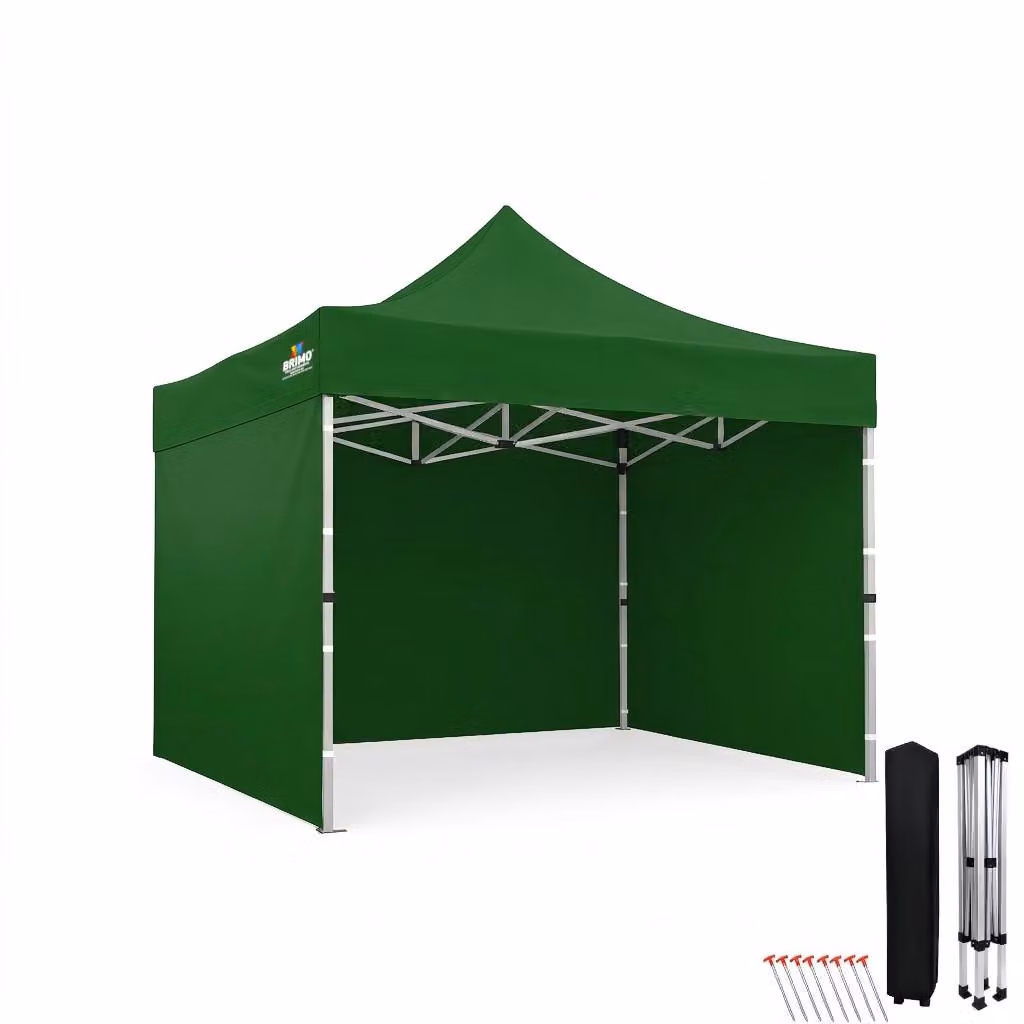 Gazebo rapido 3x3 - struttura a pantografo in acciaio +3 pareti laterali