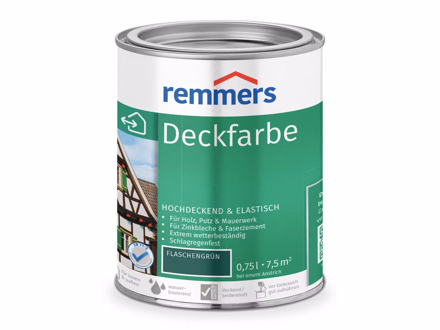 Remmers Deckfarbe Flaschengrün 0,75 L Eimer