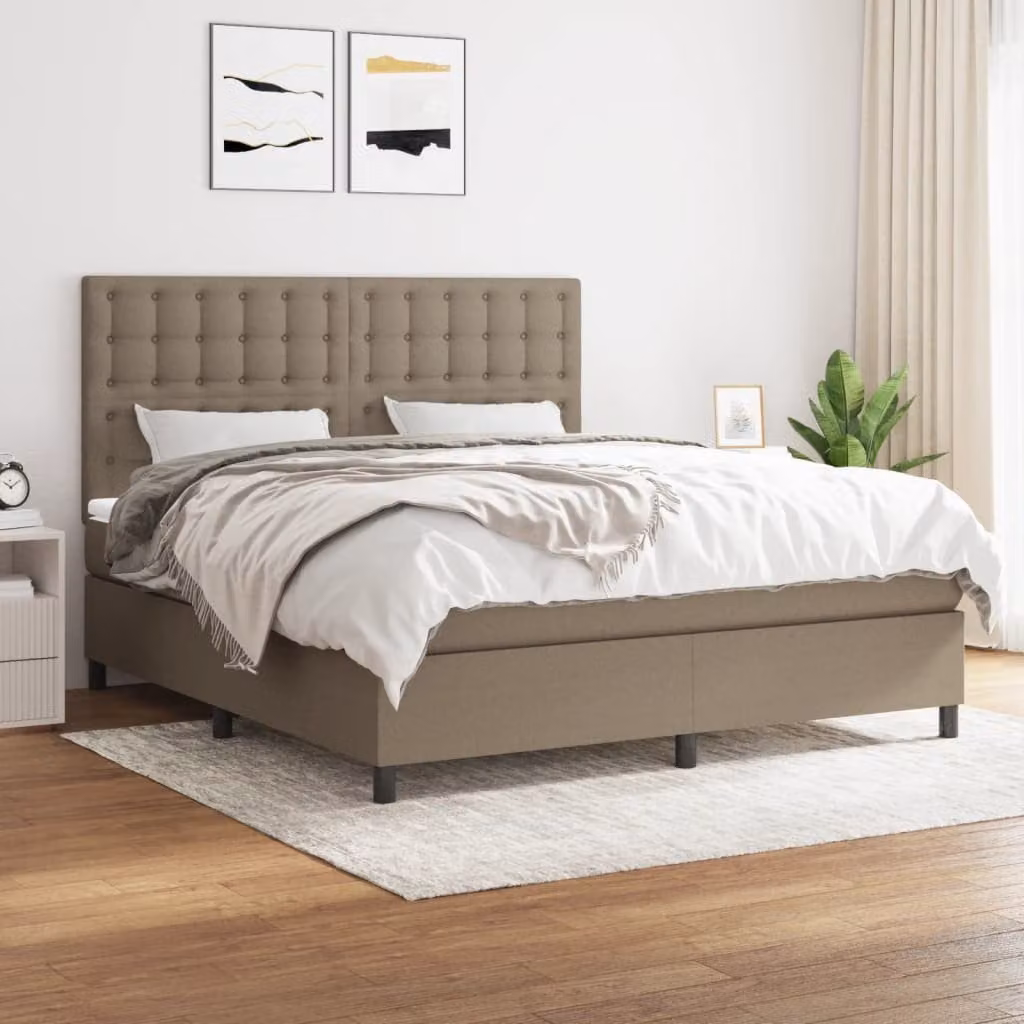 Letto Ibrido vidaXL con Giroletto a Molle e Materasso a Tasche in Tessuto, L/P: 180 x 200 cm