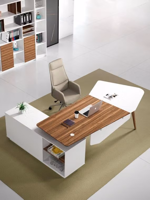 Ecke Schreibtisch Bürotisch Arbeitstisch Büro Tisch Weiß Holz Design
