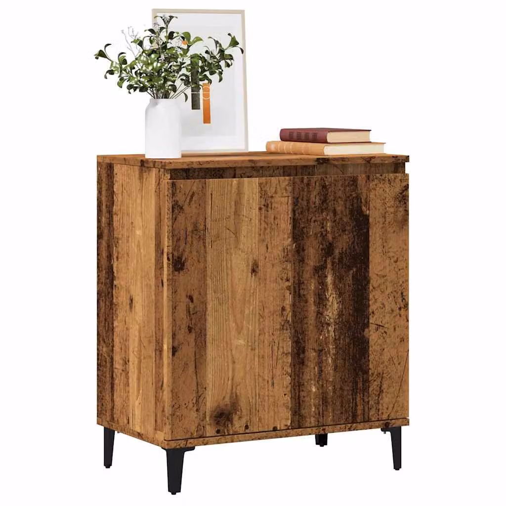 Credenza moderna vidaXL in legno e metallo, colore marrone, L 60 cm x P 35 cm x H 70 cm