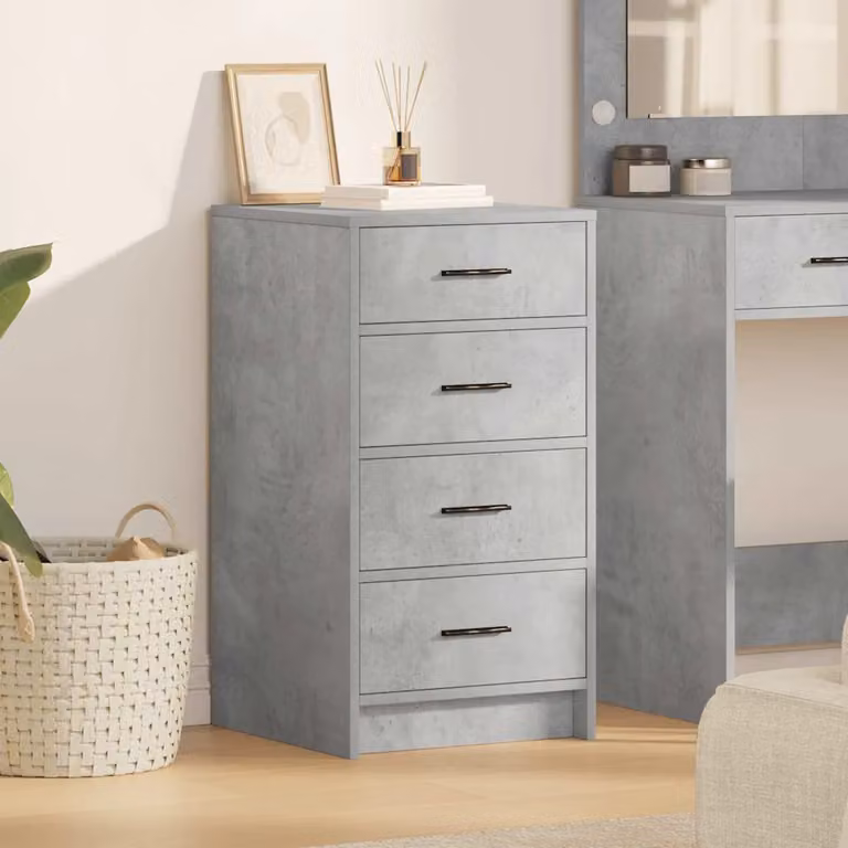 Credenza moderna vidaXL in legno ingegnerizzato grigio cemento L 40 cm x P 41 cm x H 75 cm