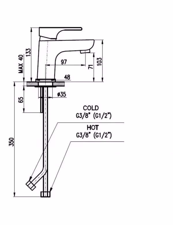 Miscelatore per lavabo YUKON Rav Slezak in ottone nero opaco – 2