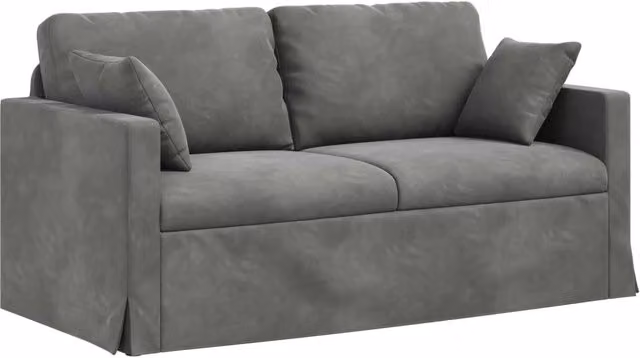 Divano | Divano da soggiorno | Sofa Grigio scuro 158 x 78 x 80 cm Velluto