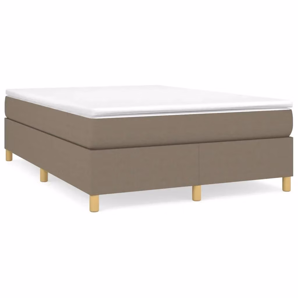 Struttura Letto Imbottita vidaXL in Tessuto Beige con Doghe a Rete Curva L: 140 cm, P: 190 cm, H: 35 cm – 2