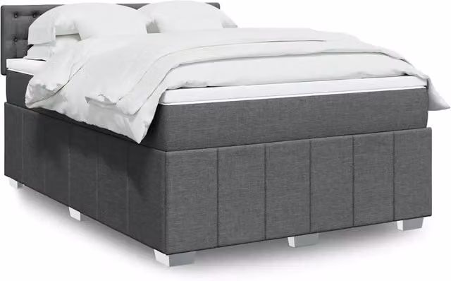 Letto Ibrido con Materasso e Struttura in Legno di Pino vidaXL Grigio e Bianco L/P/H: 190 x 140 x 100,5 cm