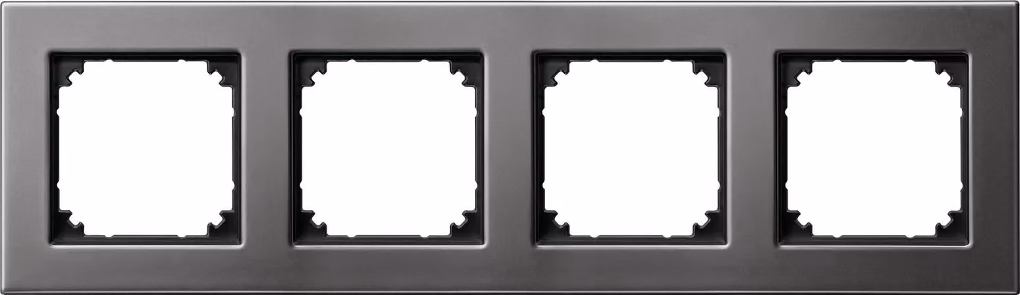 Telaio in metallo M-PLAN, a 4 ingressi, grigio rodio