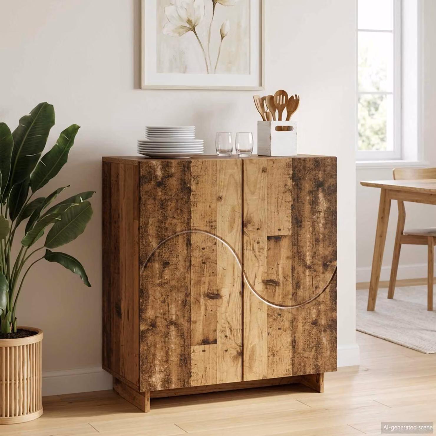 Credenza moderna vidaXL in legno ingegnerizzato color marrone L: 67 cm, P: 34,5 cm, H: 75 cm