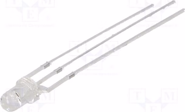 2 x Trasmettitore a infrarossi, angolo di emissione 30°, potenza 30mW, lunghezza d'onda 830-870nm, montaggio a foro passante (THT), modello OSRICA3131A. LED a infrarossi da 3mm, trasparenti