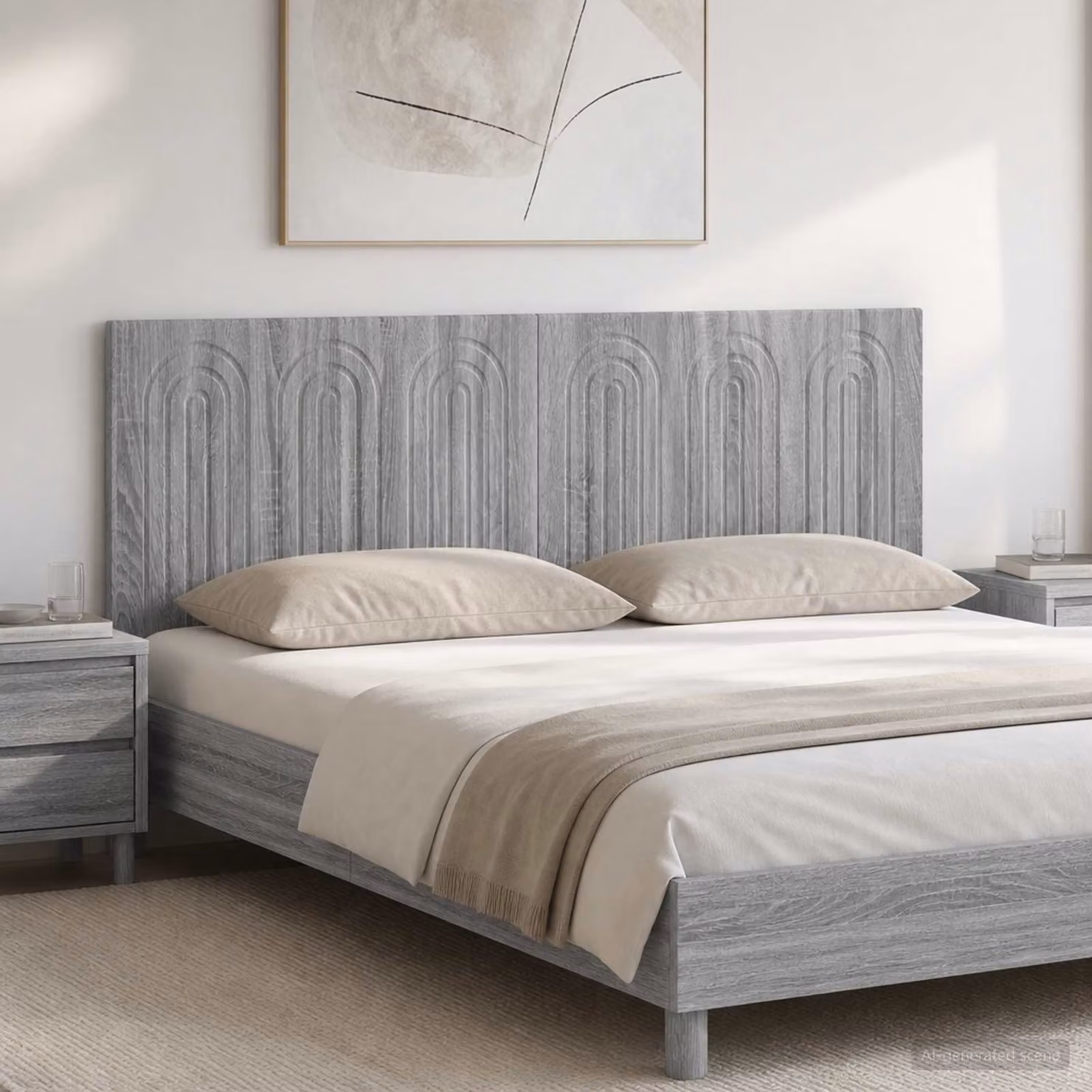 Testiera da muro moderna vidaXL ALKMAAR in legno ingegnerizzato grigio
