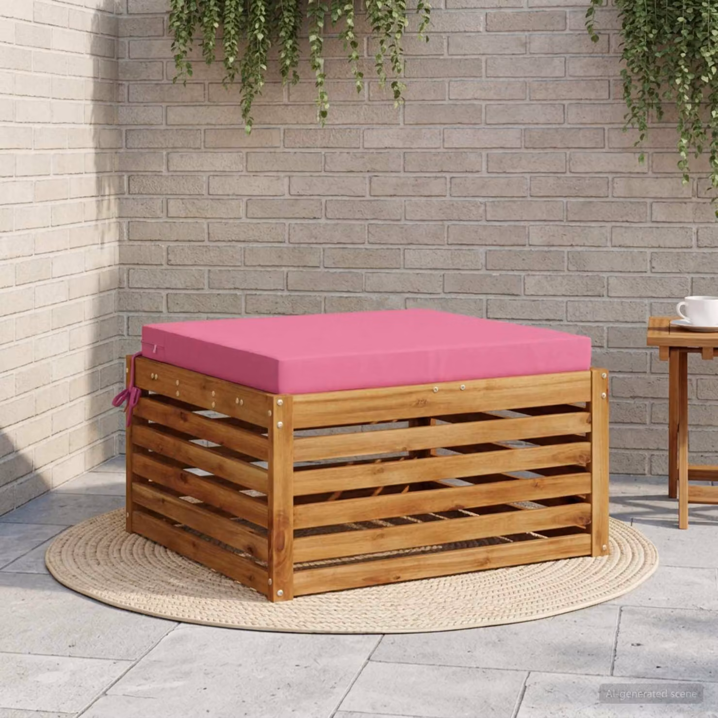 Cuscino per sedia vidaXL SOEST in poliestere rosa con rivestimento lavabile e resistente ai raggi UV