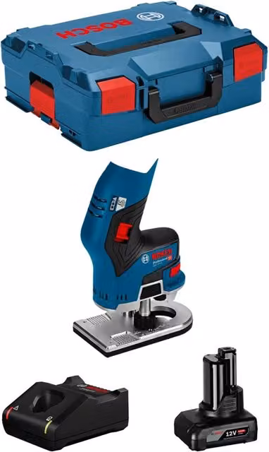 Rifilatore Bosch GKF 12V-8 con batteria da 6,0 Ah, caricabatterie GAL12V-40 e L-Boxx 136, colore blu – 1