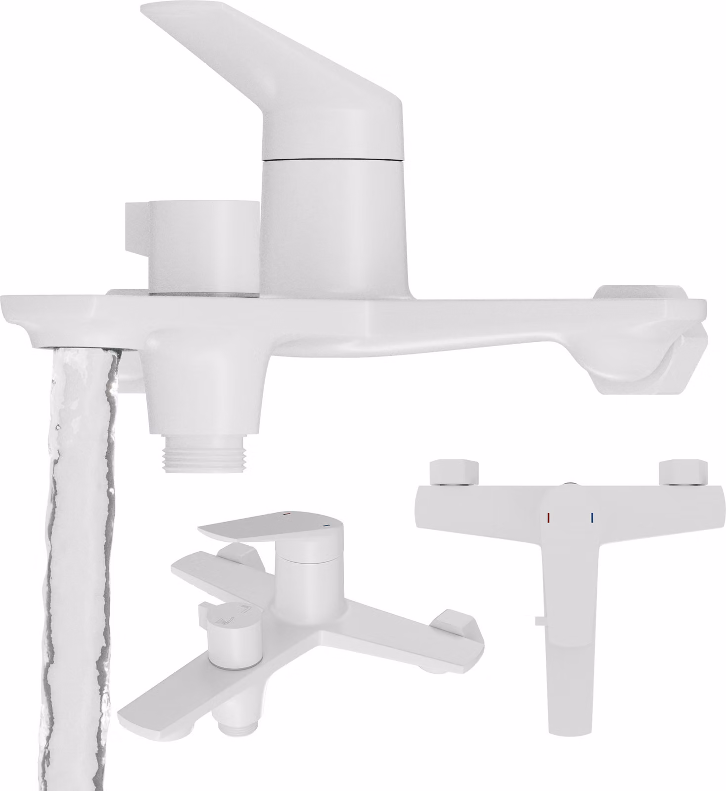 Granitan - Rubinetto per vasca da bagno - Cartuccia in Vetroceramica - Ottone - Bianco - Montaggio a parete - Rubinetto da bagno - NAVE