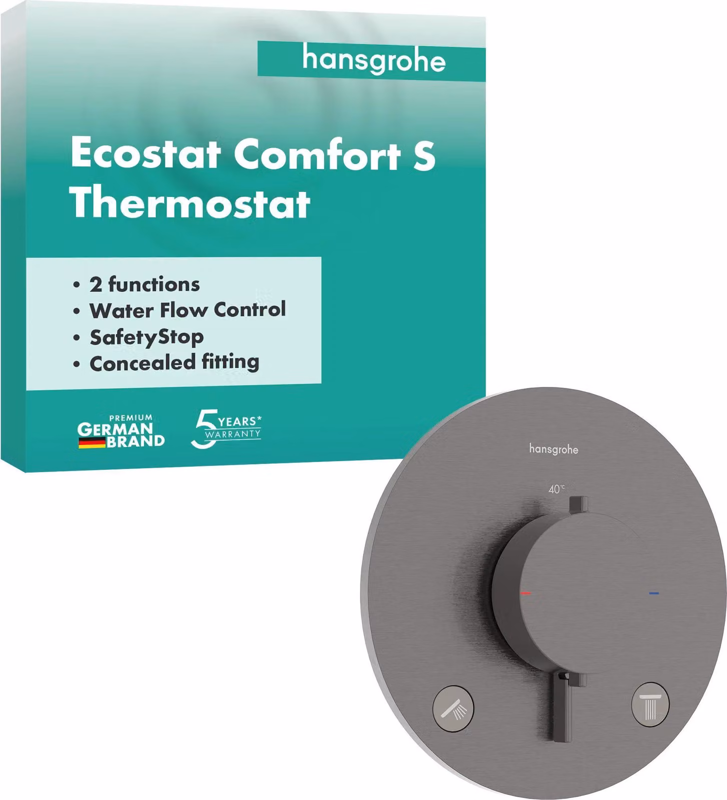 hansgrohe Set finito termostato da incasso Ecostat Comfort S 2 utenze BBC, 1 pz.