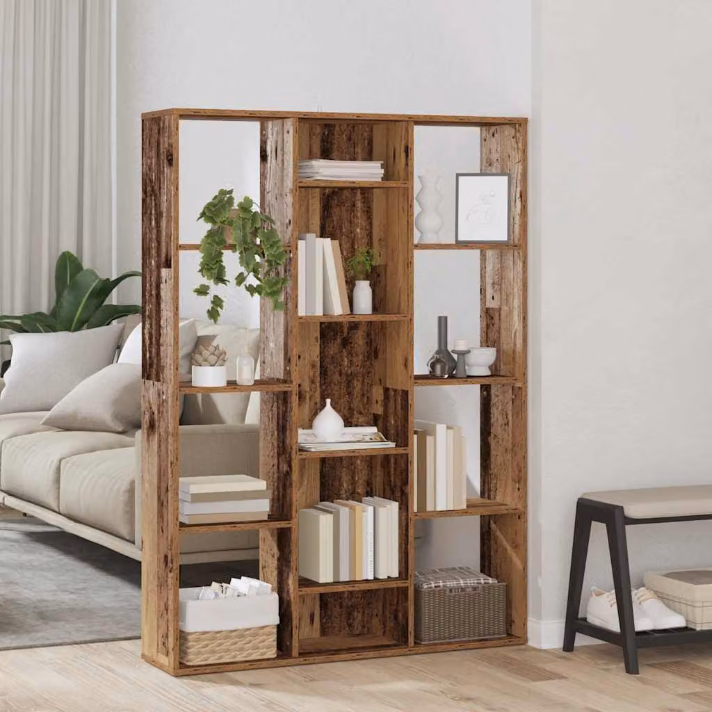 Libreria e divisorio vidaXL in legno vecchio marrone L: 100 cm, P: 24 cm, H: 140 cm