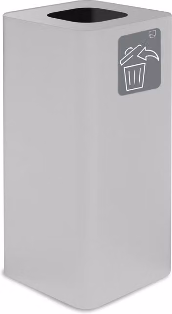 Pattumiera Per Raccolta Rifiuti 38x38xh80 cm In Acciaio Verniciato con Pittogramma Magnetico Bianco