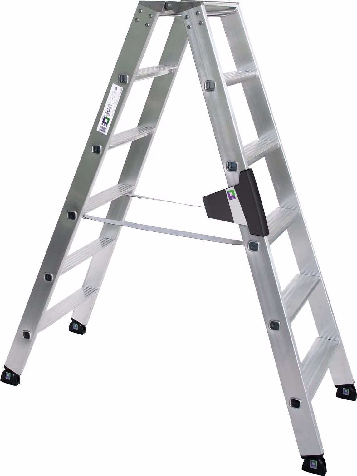 MUNK Stufen-Stehleiter beidseitig 2x6 Stufen Aluminium 150 kg