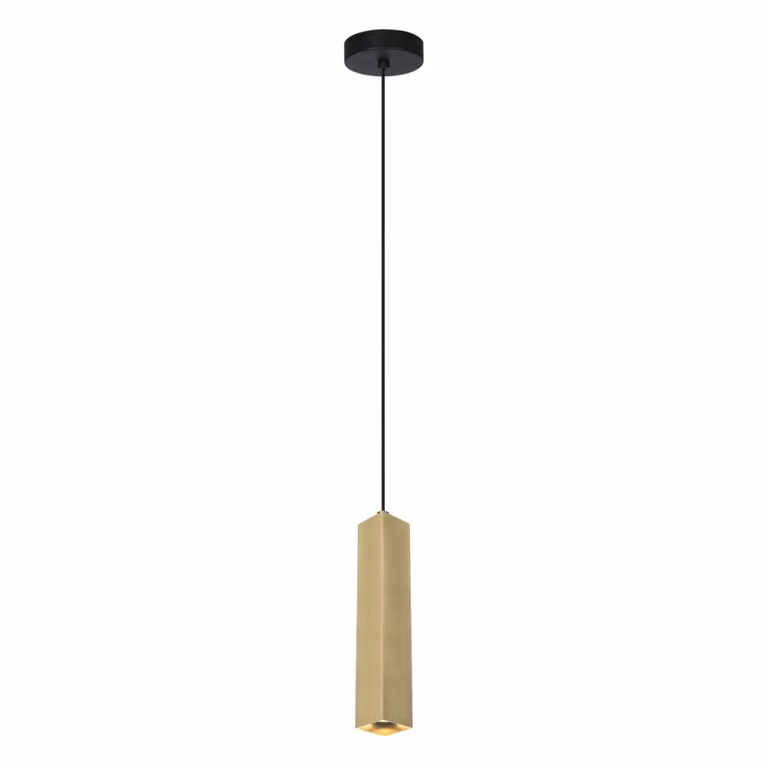 Lampada a sospensione moderna per cucina soggiorno sopra isola ottone-nero tubo quadrato 1xGU10 10W ANDER Italux