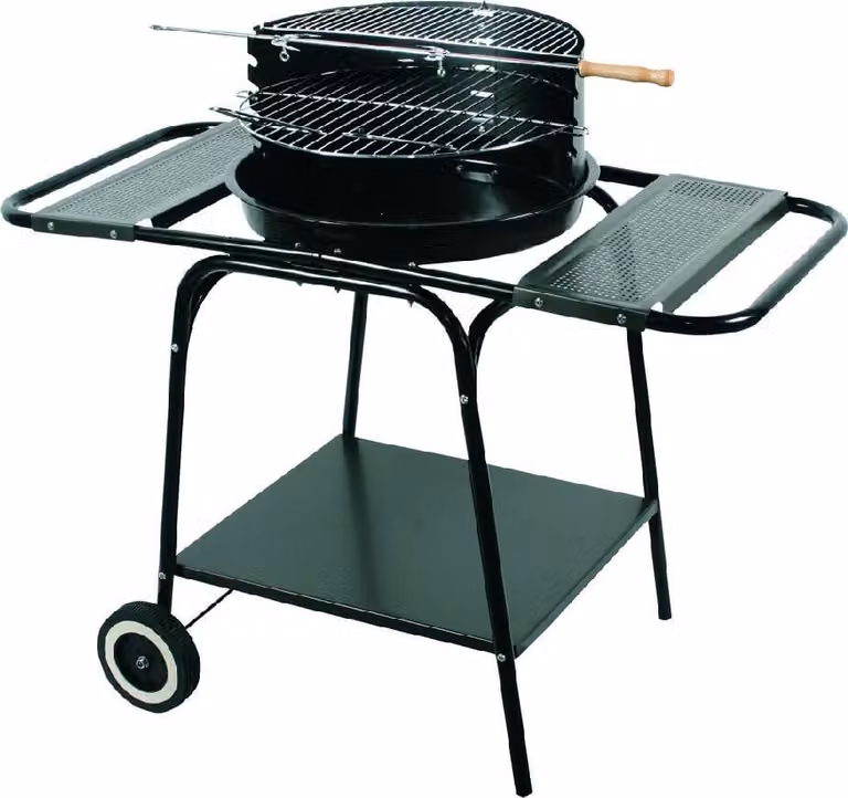 Grill mobile rotondo con due ripiani Mg906