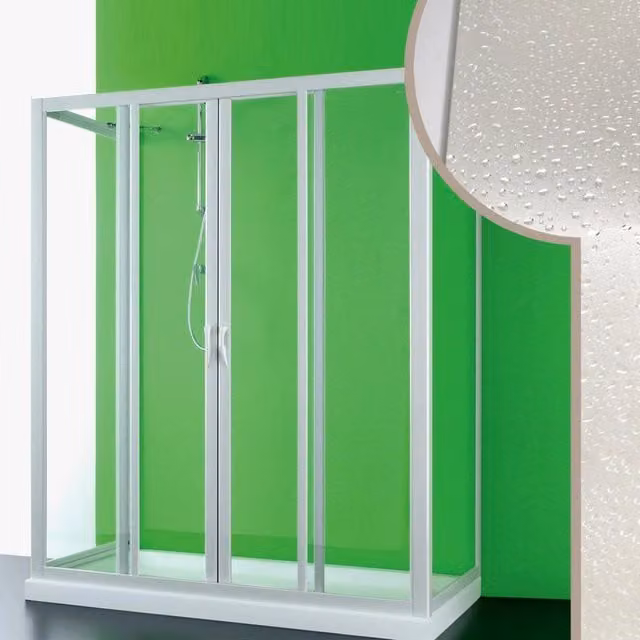 Box Doccia 3 lati 80x120x80 CM in Acrilico mod. Mercurio 2 con apertura centrale