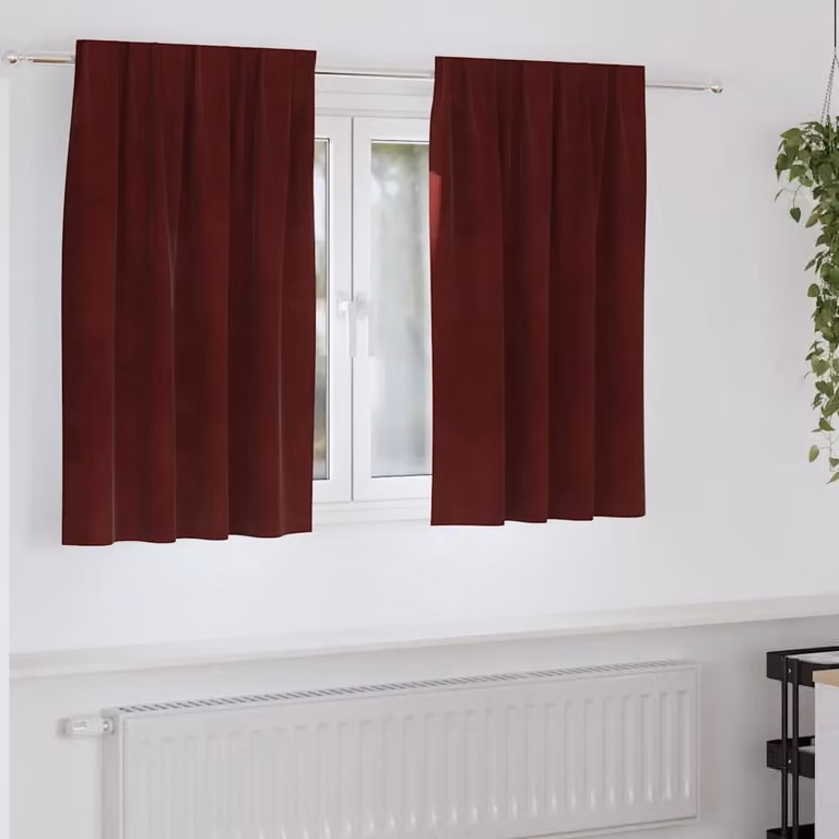 Set di 2 tende oscuranti vidaXL in velluto rosso, L 140 cm x H 140 cm