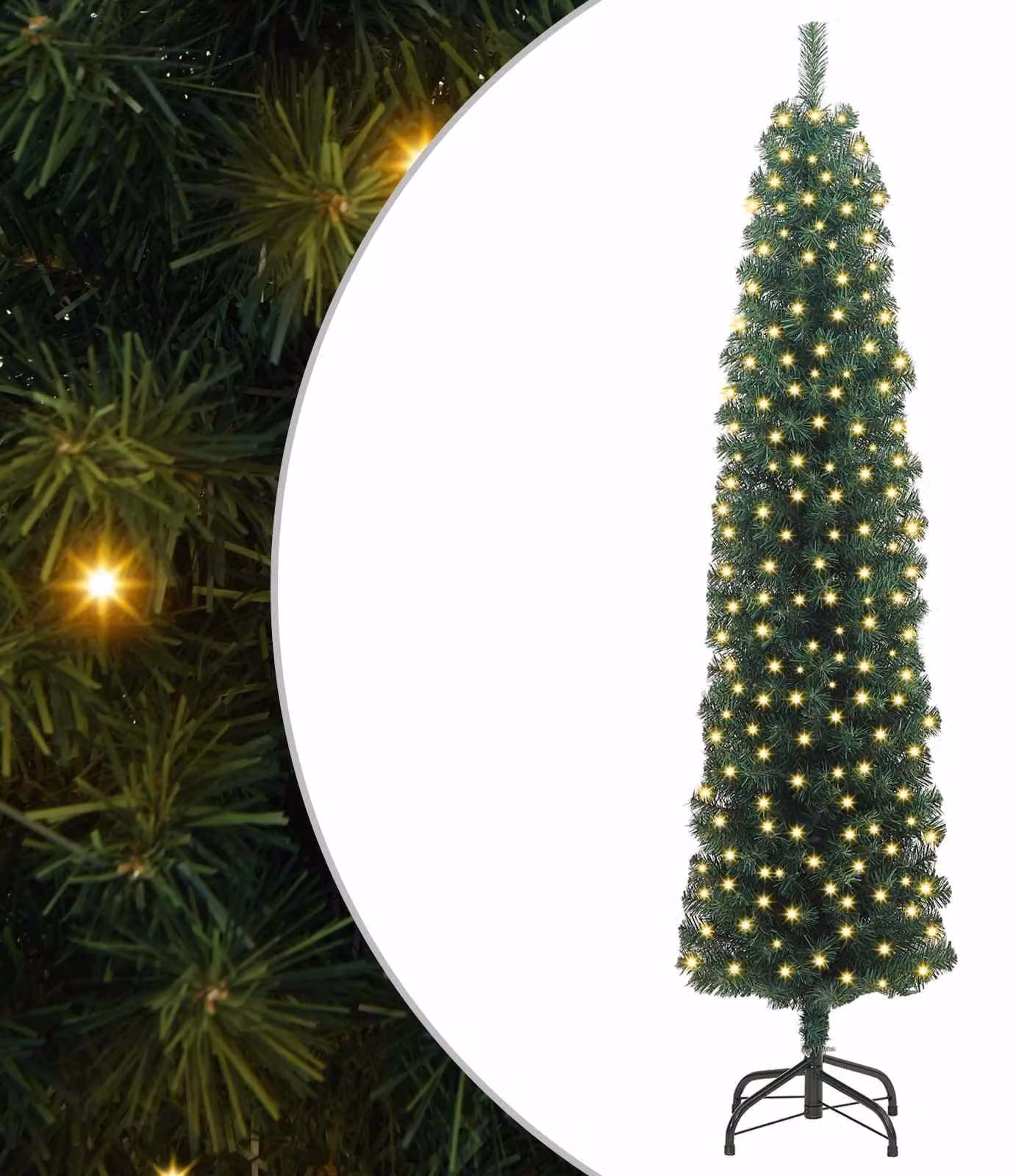 Albero di Natale artificiale con 300 LED Verde 240 cm