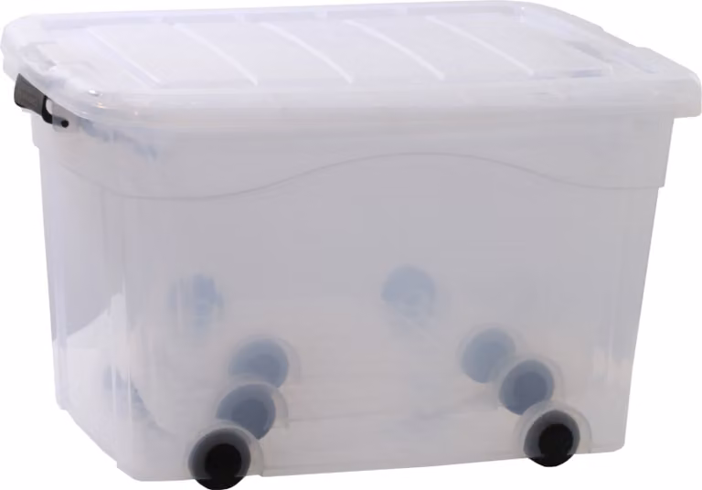 set di 3 scatole portaoggetti con coperchio e rotelle