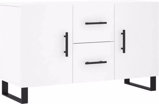 Credenza moderna bianca in legno e MDF per sala da pranzo L: 100 cm, P: 36 cm, H: 60 cm