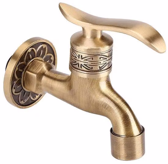Rubinetto in stile antico per acqua fredda - Ottone - 11x9 cm - Temperatura: 0-90 gradi Celsius - Montaggio a parete