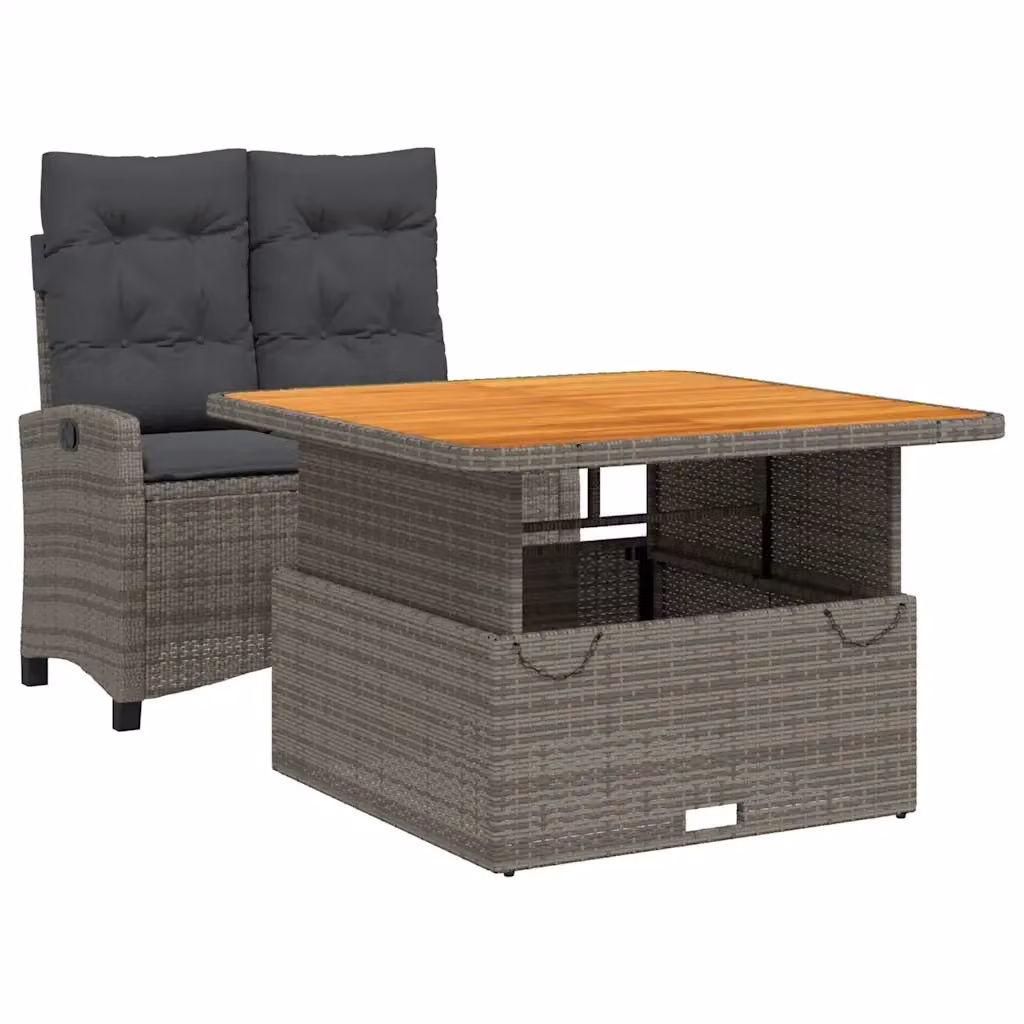 vidaXL Set da Giardino Moderno in Legno di Acacia Oliato, Colore Marrone e Grigio – 2
