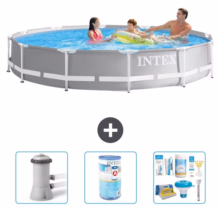 Struttura per piscina a forma di prisma - 366x76 cm - composta da 4 elementi - modello S22483