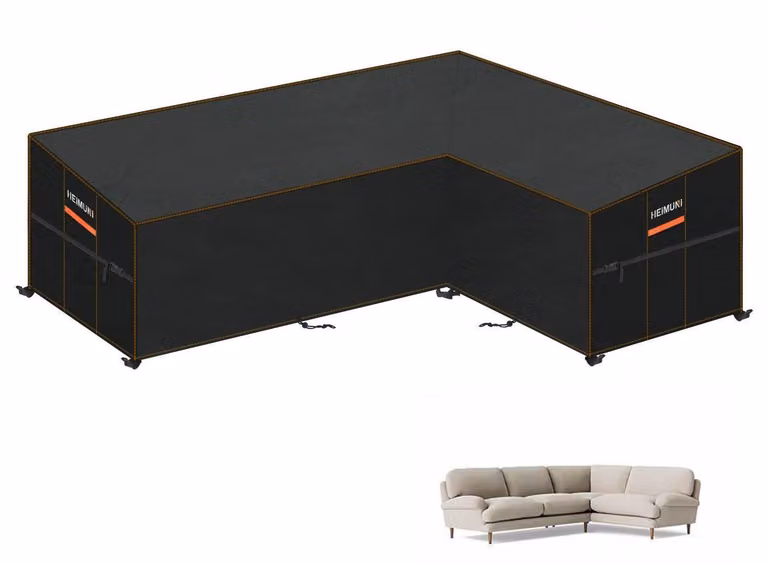 Copertura per mobili da giardino, divano a forma di L, impermeabile, telo protettivo per divani ad angolo, dimensioni 260x210x90x80/65 cm