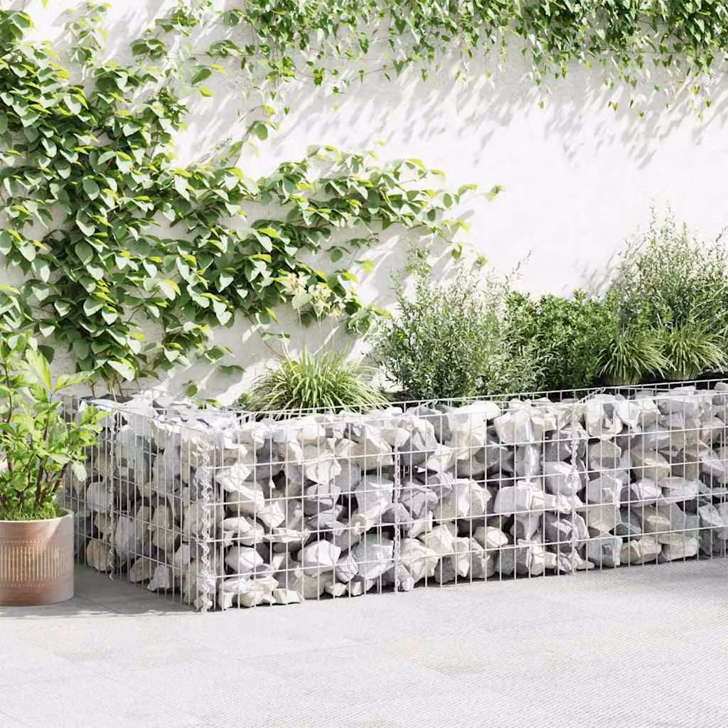 vidaXL Gabbione in Acciaio Zincato Grigio L: 450 cm, P: 30 cm, H: 50 cm – 1