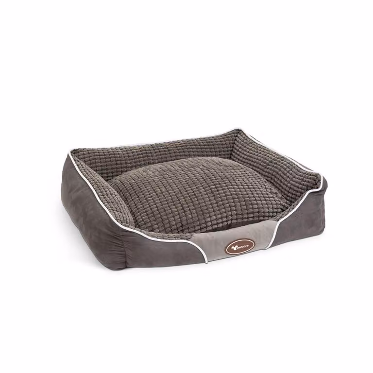 Letto per cani Yummie 60x50cm - Grigio, fondo antiscivolo, imbottitura extra, lavabile, idrorepellente