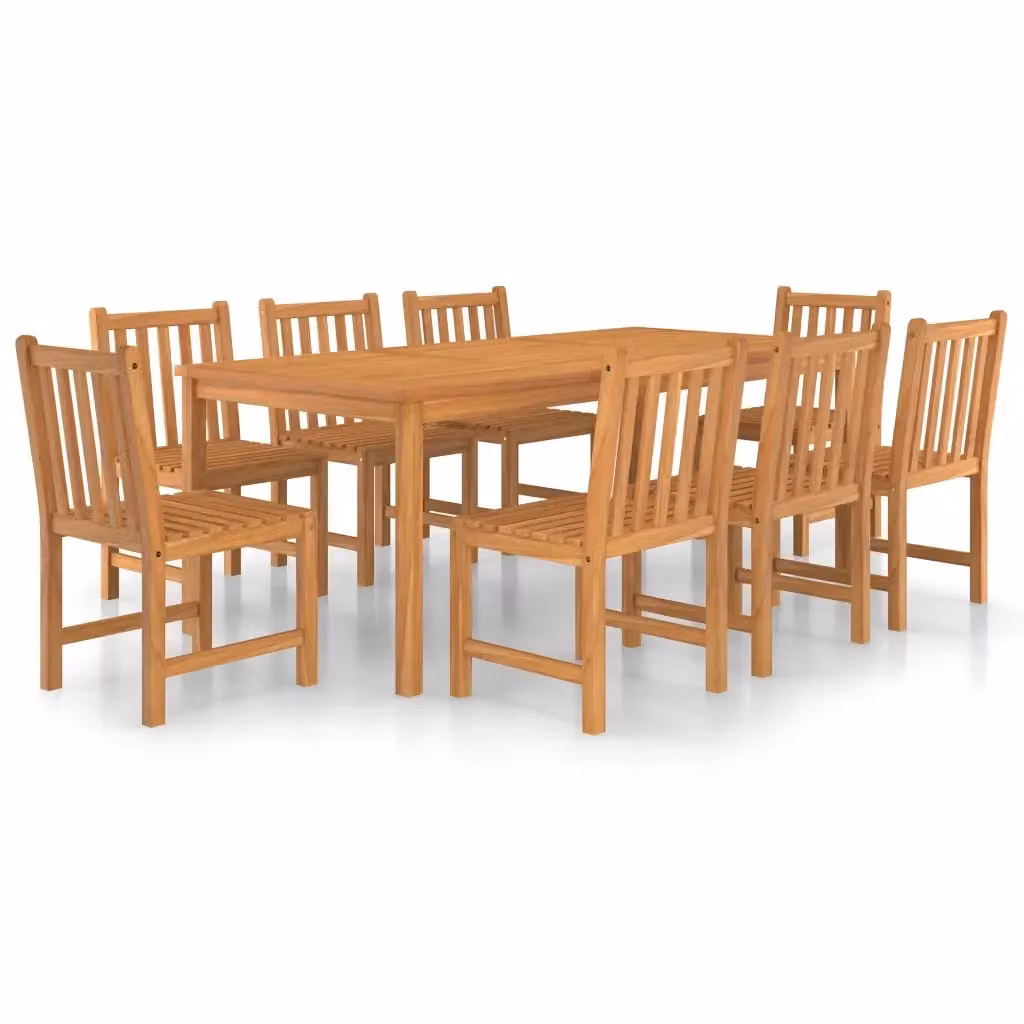 Set da pranzo da giardino vidaXL in legno di teak marrone, 9 pezzi, L: 200 cm, P: 100 cm – 2