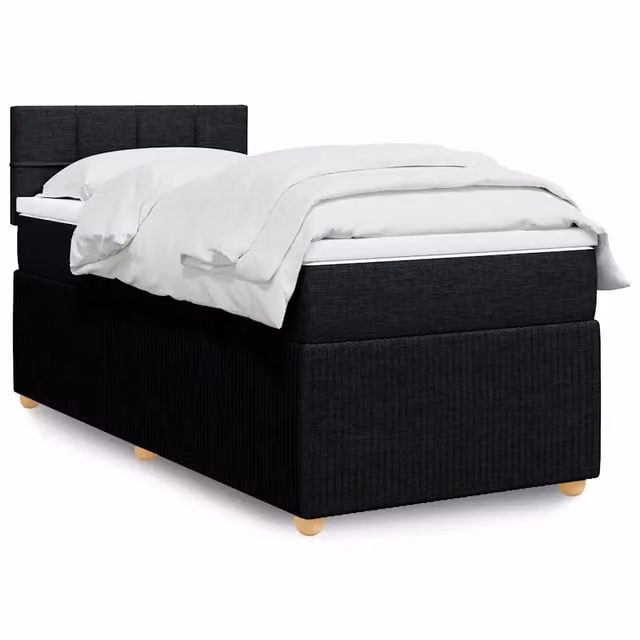 Giroletto a Molle con Materasso Nero 90x200 cm in Tessuto 3287341